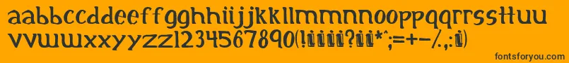 initial-Schriftart – Schwarze Schriften auf orangefarbenem Hintergrund