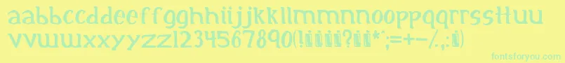 initial Font – Green Fonts on Yellow Background