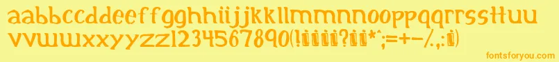 initial Font – Orange Fonts on Yellow Background