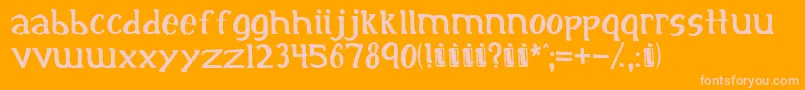 initial Font – Pink Fonts on Orange Background