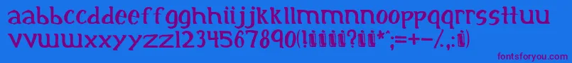 initial Font – Purple Fonts on Blue Background