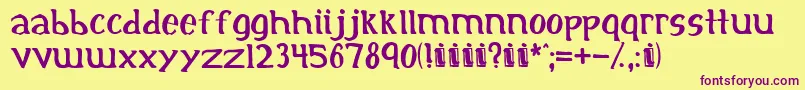 initial Font – Purple Fonts on Yellow Background