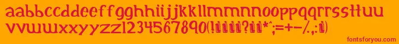 initial Font – Red Fonts on Orange Background