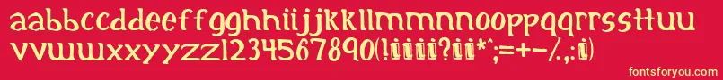 initial Font – Yellow Fonts on Red Background