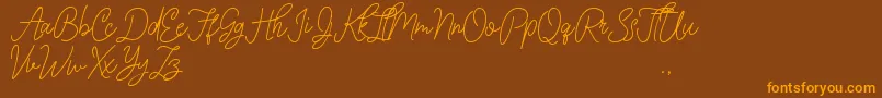 Ink Line-Schriftart – Orangefarbene Schriften auf braunem Hintergrund