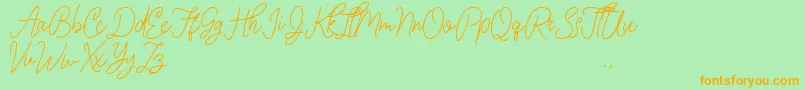 Ink Line Font – Orange Fonts on Green Background