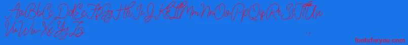 Ink Line-fontti – punaiset fontit sinisellä taustalla