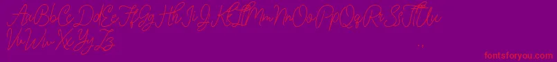 Ink Line-Schriftart – Rote Schriften auf violettem Hintergrund