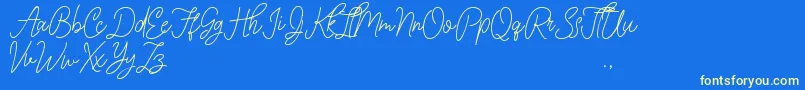 Ink Line-Schriftart – Gelbe Schriften auf blauem Hintergrund