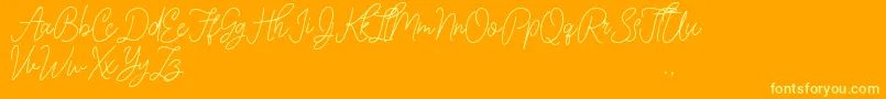 Ink Line Font – Yellow Fonts on Orange Background