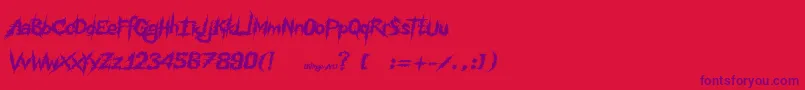 フォントInk Noise – 赤い背景に紫のフォント