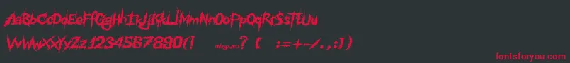 Ink Noise Font – Red Fonts on Black Background