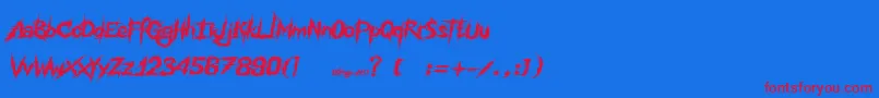 Czcionka Ink Noise – czerwone czcionki na niebieskim tle