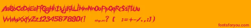 Ink Noise Font – Red Fonts on Orange Background