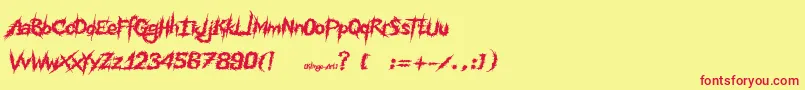 Ink Noise Font – Red Fonts on Yellow Background