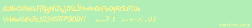 フォントInk Noise – 黄色の文字が緑の背景にあります