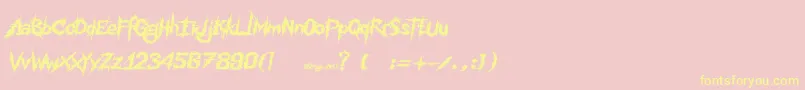 Ink Noise Font – Yellow Fonts on Pink Background