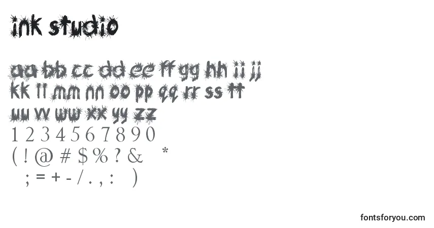 Czcionka Ink Studio – alfabet, cyfry, specjalne znaki