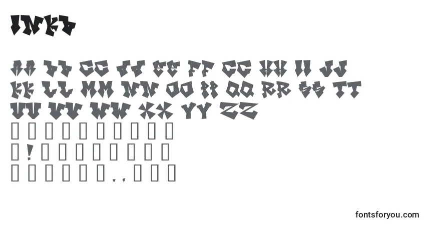 A fonte INKB    (130337) – alfabeto, números, caracteres especiais