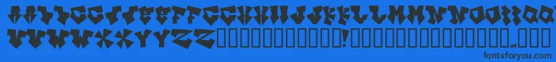 フォントINKB    – 黒い文字の青い背景