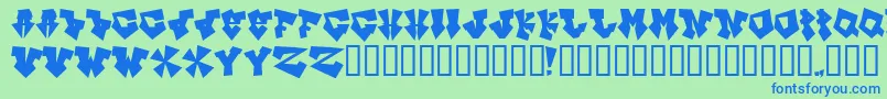 フォントINKB    – 青い文字は緑の背景です。
