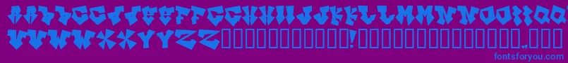 フォントINKB    – 紫色の背景に青い文字