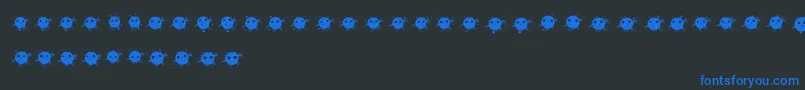 フォントInkDrops – 黒い背景に青い文字