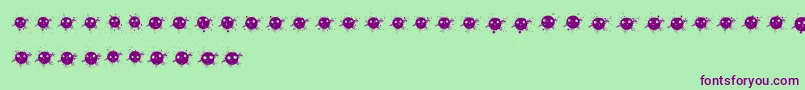 InkDrops-fontti – violetit fontit vihreällä taustalla