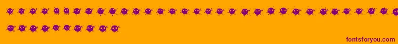 Fonte InkDrops – fontes roxas em um fundo laranja