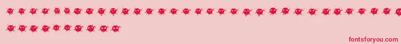 Fonte InkDrops – fontes vermelhas em um fundo rosa