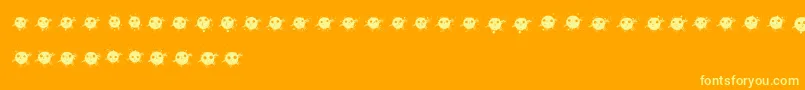 InkDrops-Schriftart – Gelbe Schriften auf orangefarbenem Hintergrund