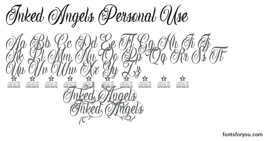 Schriftart Inked Angels Personal Use – Alphabet, Zahlen, spezielle Symbole