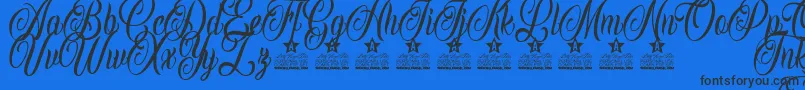 Fonte Inked Angels Personal Use – fontes pretas em um fundo azul