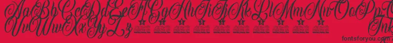 Inked Angels Personal Use Font – Black Fonts on Red Background