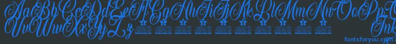 Inked Angels Personal Use Font – Blue Fonts on Black Background
