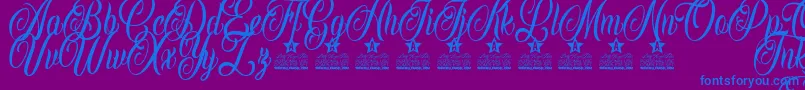 fuente Inked Angels Personal Use – Fuentes Azules Sobre Fondo Morado