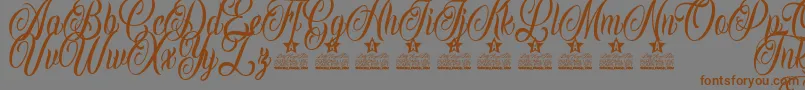 Inked Angels Personal Use Font – Brown Fonts on Gray Background
