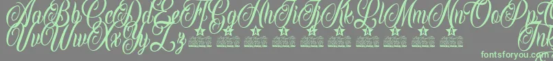 Inked Angels Personal Use Font – Green Fonts on Gray Background