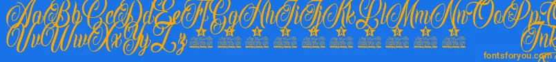 Inked Angels Personal Use Font – Orange Fonts on Blue Background