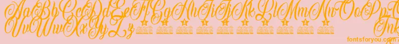 Police Inked Angels Personal Use – polices orange sur fond rose