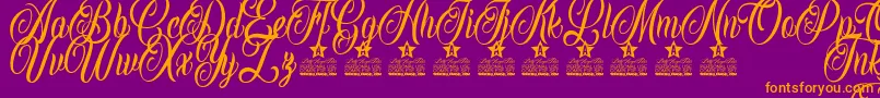 Inked Angels Personal Use Font – Orange Fonts on Purple Background