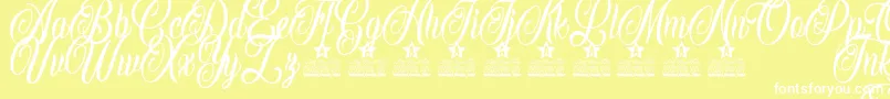 Inked Angels Personal Use Font – White Fonts on Yellow Background