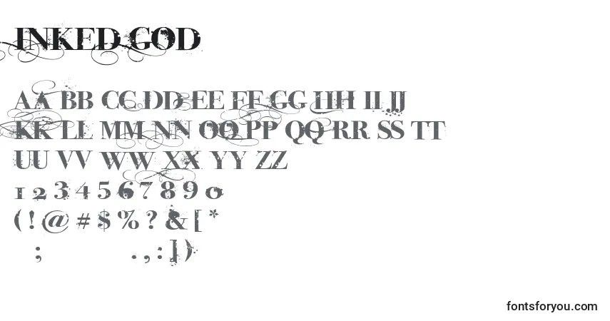 Fuente INked God - alfabeto, números, caracteres especiales