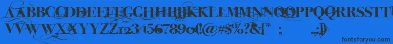 iNked God Font – Black Fonts on Blue Background