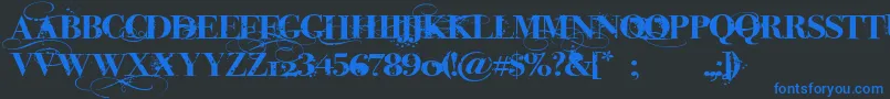 iNked God-Schriftart – Blaue Schriften auf schwarzem Hintergrund