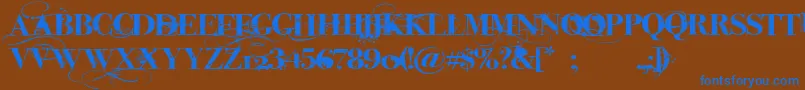 iNked God Font – Blue Fonts on Brown Background