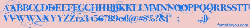 iNked God-Schriftart – Blaue Schriften auf rosa Hintergrund