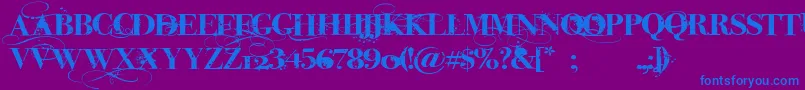 iNked God Font – Blue Fonts on Purple Background