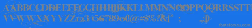 iNked God-Schriftart – Graue Schriften auf blauem Hintergrund