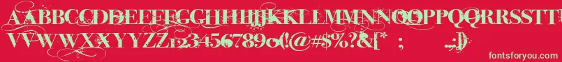 iNked God Font – Green Fonts on Red Background